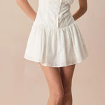 Rihoas Women's White Boat Neck Jacquard Cotton Mini Dress Size XL Photo 0