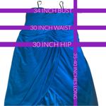 Adrianna Papell "PEACOCK" BLUE MESH NET GATHERED BEADED COCKTAIL DRESS NWT (12) Photo 11