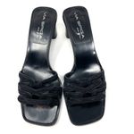 via spiga black leather and suede slides, made in Italy, size 6.5 Photo 3