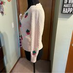 Over Kleshas cream textured cardigan with crochet strawberries size M Red Size M Photo 3