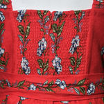 Farm Rio New Sweet Bloom Bouquet Linen Blend Minidress Red Beaded Belt Medium Photo 15