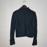 Topshop  Sweater Cozy Knit Dark Blue Teal Green Mock Neck Long Sleeve Casual Cozy Photo 8