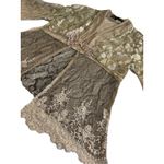 Rare Spencer Alexis VTG 90s Blush Gold Babydoll Lace Kimono Sheer Boho Fairy Lg Tan Photo 9