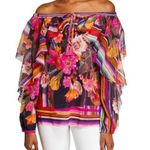 RARE FUZZI boho Jean Paul Gaultier cactus pink printed top tassels $560 fall Size L Photo 0