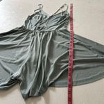 Silence + Noise Sage Green Romper Women’s Size M Flowy Spaghetti Strap Jumper Photo 5