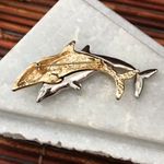 LCI Vintage Dolphin Brooch Pin Silver & Gold Tone Photo 1