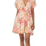Free People  | Freddy Tie Floral Mini Dress in Fruit Punch V Neck Size Medium NWT Photo 2