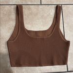 Aritzia  Babaton Coffee Brown Sculpt Knit Rounded Scoop Tank Top Photo 3
