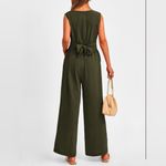 PRETTYGARDEN  Wide Leg Jumpsuit Casual V-Neck  Belted Long pants romper XL Photo 2