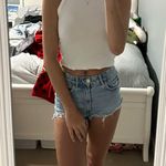 American Eagle White Halter Neck Crop Top Photo 0