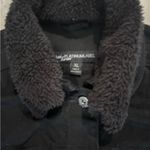 Chic Black Denim Jacket with removable Faux Fur Collar XL NWT Photo 3