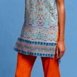 Anthropologie MAEVE Tunic Cami Silk Paisley Side Slit Boho Blouse Photo 1