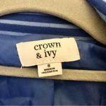 Crown & Ivy Thick Knit Stretch Blazer Jacket Stripes Blue Size 8 Photo 3