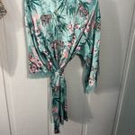 In Bloom by Jonquil Green Tropical Long Sleeve Short Wrap Robe Size M/L NWT Size M Photo 5