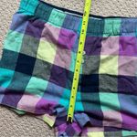 SO  High Waisted Colorful Plaid Flannel Loungewear PJ Mini Shirts Medium Photo 3