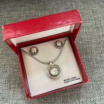 New NIB Nickel Free Cubic Zirconia Necklace Earrings Set Gift Silver Photo 1
