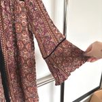 American Eagle Boho Burgundy Whimsigoth Velvet Trim Flowy Oversized Cardigan XS Photo 3