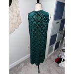 LuLaRoe Women's Green Gold Black Velvet Burn-out Geometric Sleeveless Duster Holiday M Photo 2