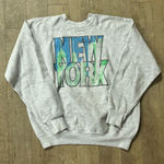 Vintage 80s New York Crewneck Pullover Sweatshirt Size XS Gray Photo 0