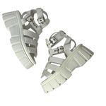 New Faux Leather Ankle Strap Gladiator buckle Chunky Platform fisherman sandals White Size 11 Photo 1