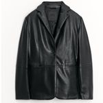 ZARA  Black Blazer Jacket Women's Small Vegan Leather Punk Bikercore Outdoor NWOT Photo 0