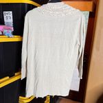 Willi Smith  Cream Open-Front Cotton Blend Crochet Cardigan Size XL Photo 6