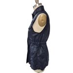 Banana Republic Navy Coated Denim Drawstring Pocket Utility Vest Women’s M Photo 2