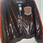 NFL NWT Women's The Wild Collective Cleveland Browns Sequin Ombre Jacket - Large Photo 0