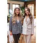 Veronica Beard Tan Two Toned Blazer Oversized Front Button Braeton Jacket 10 Photo 12