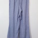 Land' n Sea Stripes Linen Blend Straight Leg Pants White and Blue Size M Photo 2