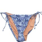 J.Crew  Bikini Bottom Swimsuit Side Ties High Cheeky Blue Paisley XXL(18) NWT Photo 2
