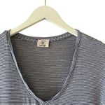 ZARA  TRF Stripes Blue White V-Neck Short Sleeves Women’s Blouse SZ S #1703 Photo 2