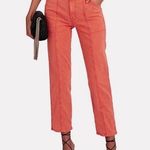 Mother The Springy Ankle Jeans High Rise Straight Leg Size 25 NWT Red Photo 0