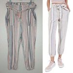 Indigo Rein Linen Blend Belted Paperbag Jogger Pants Photo 1