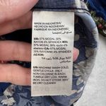 Chico's  3 US 16 18 Easy Button Shirt Print Silky Floral Top Navy Floral Pattern Photo 5