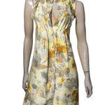 Rebecca Taylor Vintage Women’s Size 2 Gold Tan Silk Ruffled Button Up Dress Photo 0