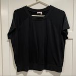 Make + Model  black cropped lounge top light sweatshirt super soft size medium Photo 0