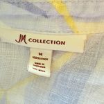 JM Collection  Multicolor Linen Button 3/4 Sleeve Summer Comfy Artsy Shirt Top 14 Photo 3