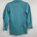 Alexis  Brooks Button Down blouse Solid Cerulean Blue Cotton Blend size xs nwt Photo 6