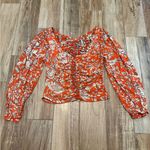 Free People  Floral Say the Word Ruched Long Sleeve Top Photo 1