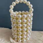 Beaded Faux Pearl Formal Evening Bag Gold Photo 0