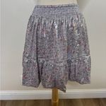 Free People  Metallic Floral Bubble Mini Skirt Photo 3