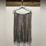 Philosophy  Black and Brown A-Line Skirt Sz L Animal Print Panel Circle Photo 1