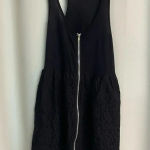Max Rave black sleeveless dress front zip lace attached skirt size med Photo 0