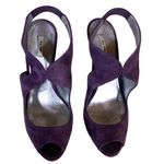 Miu Miu PURPLE SUEDE OPEN TOE HEELS (36.5) Photo 2