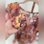 Elizabeth and James  red floral short dress 3/4 sleeve 100% cotton size medium Photo 6