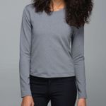 Lululemon Back Up Long Sleeve Heathered Slate Top Sz 10 Photo 4