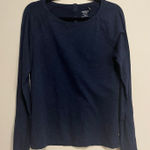 Toad & Co Shirt Long Sleeve Tee Heathered Navy Blue Organic Cotton Medium Photo 0