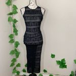 Windsor  Black Lace Crochet Swim Coverup Dress New Photo 7