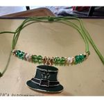 St Patricks Day Knotted String Beaded Bracelet Anklet Leprechaun Hat Sha… Green Photo 2
